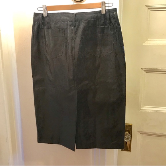 BCBG Navy Faux Snake Skin Pencil Skirt - Picture 2 of 8